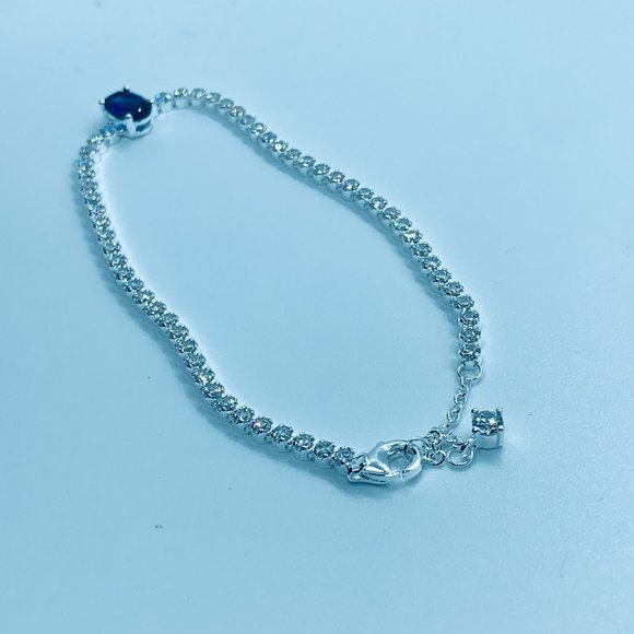 Pandora Sparkling Pave Tennis Bracelet BLUE STONE 590039C01 - Picture 4 of 6